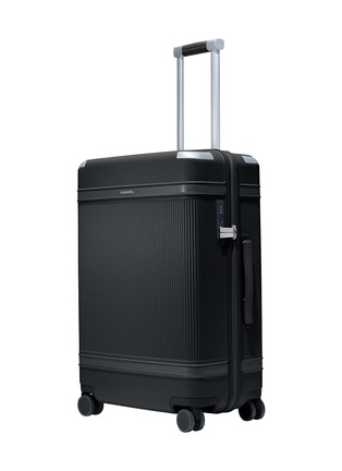 Front View - Click To Enlarge - PARAVEL - Aviator Grand Checked Luggage — Derby Black