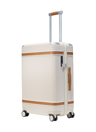 Front View - Click To Enlarge - PARAVEL - Aviator Grand Checked Luggage — Scout Tan