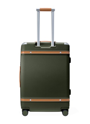 Back View - Click To Enlarge - PARAVEL - Aviator Grand Checked Luggage — Safari Green