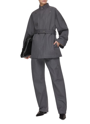 Figure View - Click To Enlarge - BOTTEGA VENETA - Belted Wool Blend Jacket