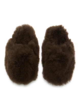 Detail View - Click To Enlarge - YVES SALOMON - Folk Shearling Fur Slides