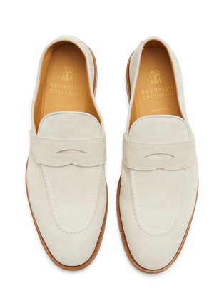 Detail View - Click To Enlarge - BRUNELLO CUCINELLI - Suede Penny Loafers