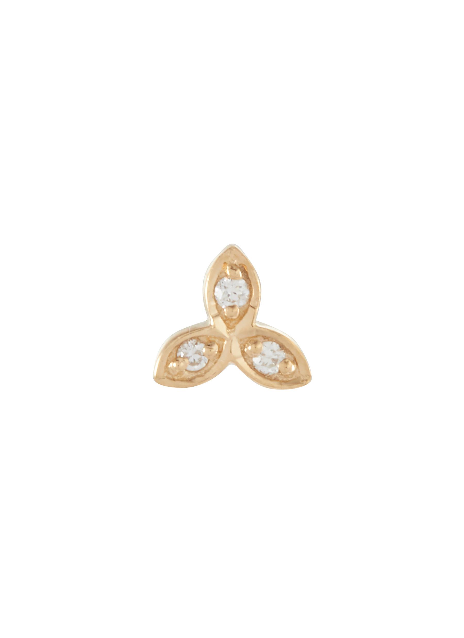 Lalee 9K Gold Diamond Stud Single Earring