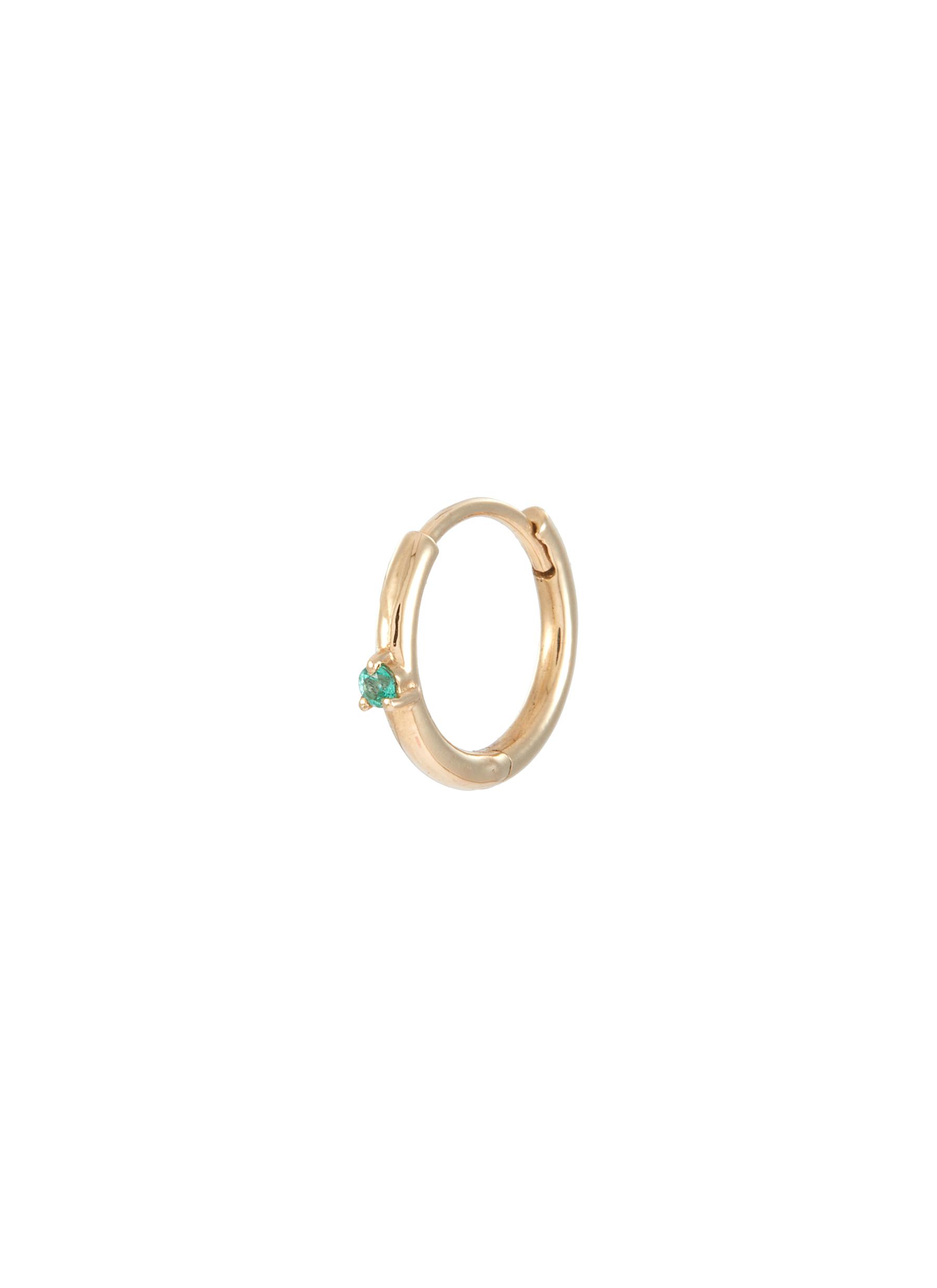 9K Gold Emerald Original Single Clicker Earring