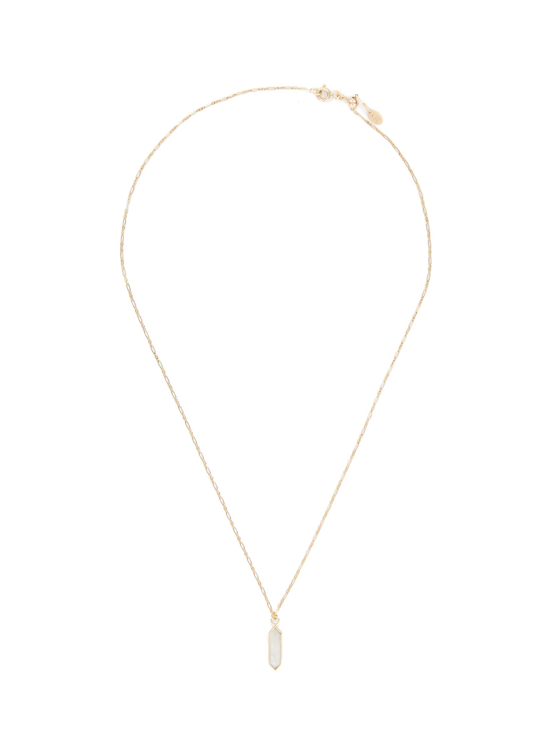 Moonstone 9K Gold Roma Chain Necklace
