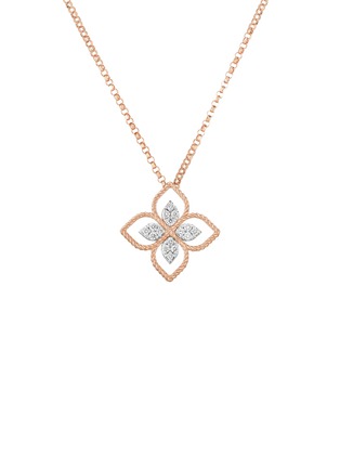 Main View - Click To Enlarge - ROBERTO COIN - Princess Flower Dubai 18K Gold Diamond Ruby Necklace — 45cm