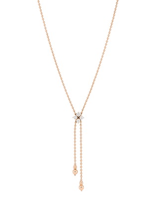 Detail View - Click To Enlarge - ROBERTO COIN - Love in Verona Diamond Ruby 18K Rose Gold Lariat Necklace — 60cm