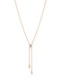Detail View - Click To Enlarge - ROBERTO COIN - Love in Verona Diamond Ruby 18K Rose Gold Lariat Necklace — 60cm