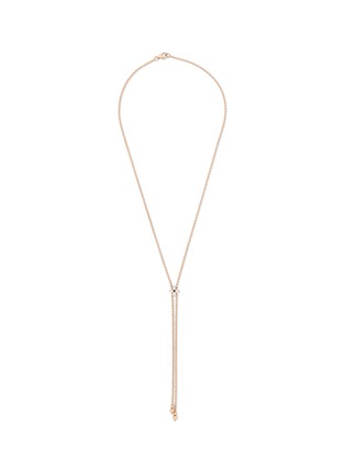 Main View - Click To Enlarge - ROBERTO COIN - Love in Verona Diamond Ruby 18K Rose Gold Lariat Necklace — 60cm