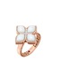 Main View - Click To Enlarge - ROBERTO COIN - Princess Flower Diamond Mother of Pearl Ruby 18K Rose Gold Ring — 13mm
