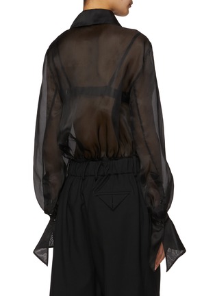 Back View - Click To Enlarge - MUGLER - Sheer Organza Blouse Silk Bodysuit