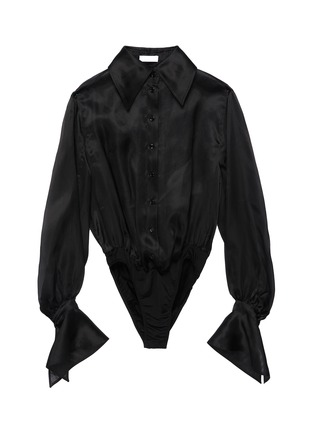 Main View - Click To Enlarge - MUGLER - Sheer Organza Blouse Silk Bodysuit