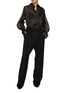 Figure View - Click To Enlarge - MUGLER - Sheer Organza Blouse Silk Bodysuit