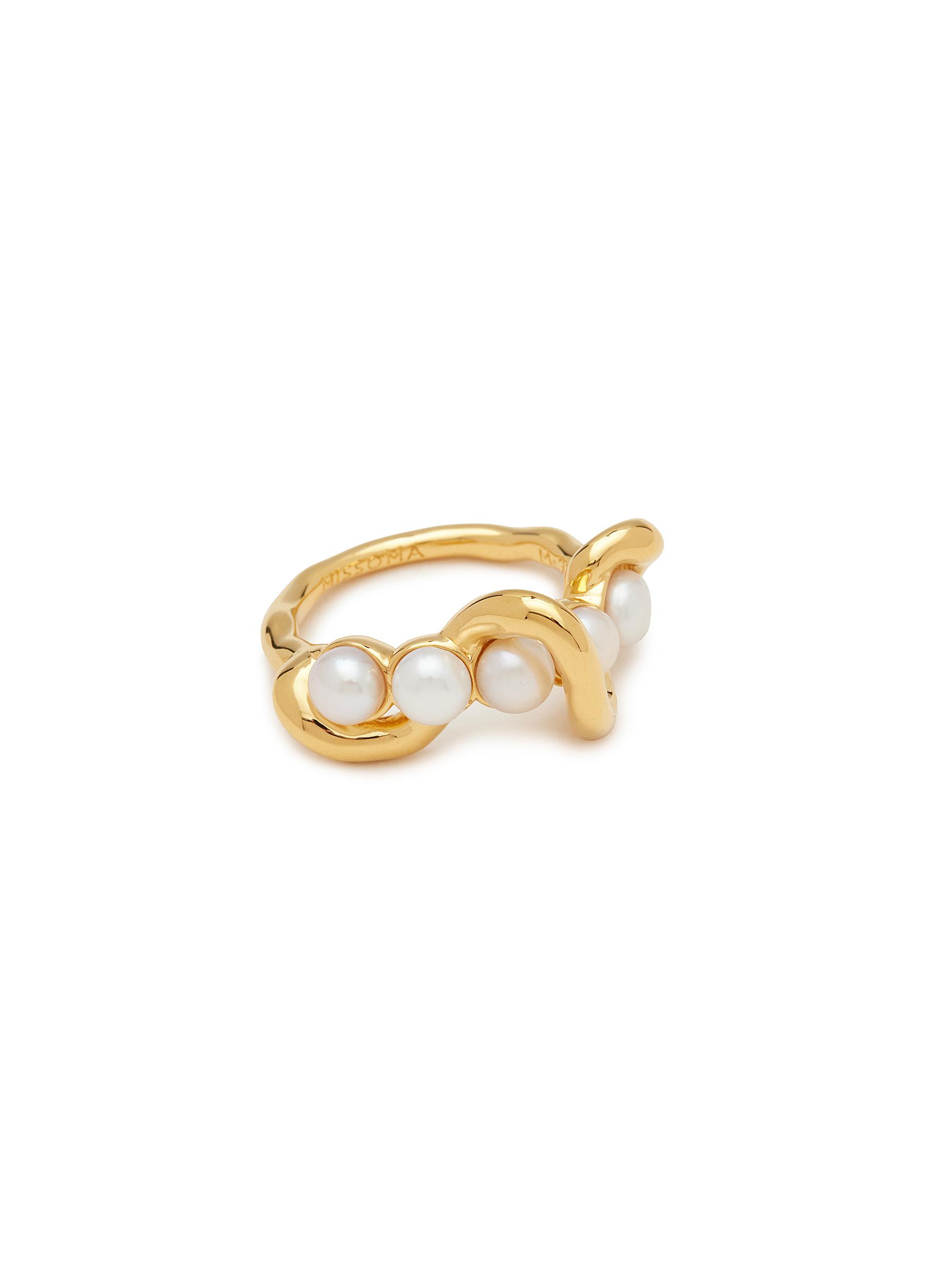 MISSOMA Molten Freshwater Pearl 18K Gold-Plated Stering Silver Ring