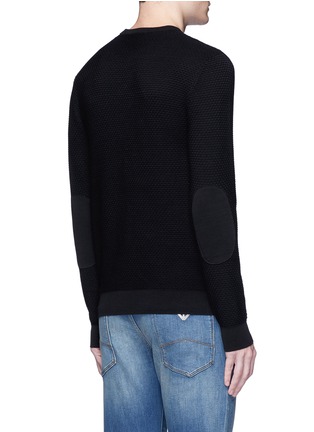 Back View - Click To Enlarge - ARMANI COLLEZIONI - Cotton waffle knit sweater