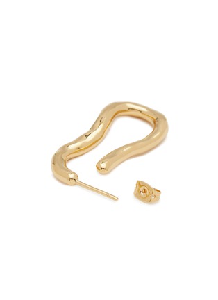 Detail View - Click To Enlarge - MISSOMA - Molten 18K Gold-Plated Ovate Hoop Earrings