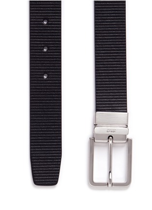 Detail View - Click To Enlarge - ARMANI COLLEZIONI - Reversible stripe leather belt