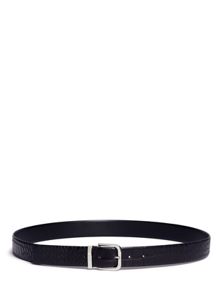 Main View - Click To Enlarge - ARMANI COLLEZIONI - Croc embossed leather belt