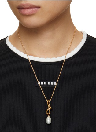 Figure View - Click To Enlarge - MISSOMA - Molten Baroque Pearl Drop Pendant 18K Gold Plated Necklace