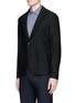Front View - Click To Enlarge - ARMANI COLLEZIONI - Textured soft blazer