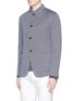 Front View - Click To Enlarge - ARMANI COLLEZIONI - Mandarin collar jersey jacket