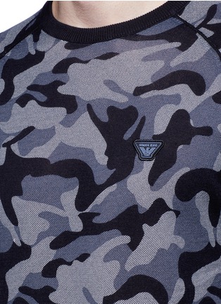 Detail View - Click To Enlarge - ARMANI COLLEZIONI - Camouflage cotton sweater