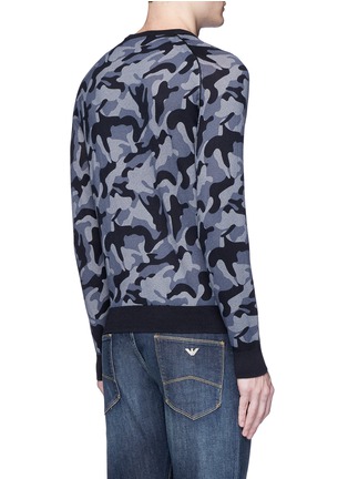 Back View - Click To Enlarge - ARMANI COLLEZIONI - Camouflage cotton sweater