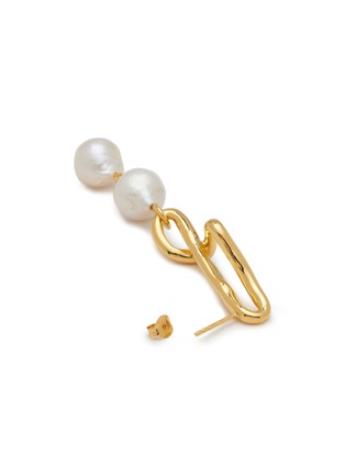 Detail View - Click To Enlarge - MISSOMA - Molten Baroque Pearl 18K Gold Plated Mismatch Drop Earrings