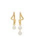 Main View - Click To Enlarge - MISSOMA - Molten Baroque Pearl 18K Gold Plated Mismatch Drop Earrings