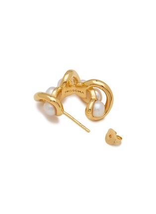 Detail View - Click To Enlarge - MISSOMA - Molten Freshwater Pearl 18K Gold Plated Hoop Earrings