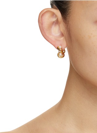 Figure View - Click To Enlarge - MISSOMA - Molten Freshwater Pearl 18K Gold Plated Hoop Earrings