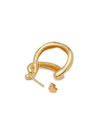 Detail View - Click To Enlarge - MISSOMA - Molten 18K Gold Plated Double Hoop Earrings