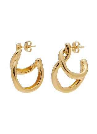Main View - Click To Enlarge - MISSOMA - Molten 18K Gold Plated Double Hoop Earrings