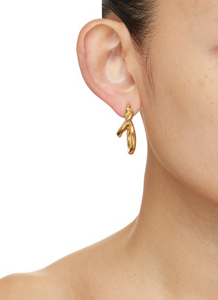 Figure View - Click To Enlarge - MISSOMA - Molten 18K Gold Plated Double Hoop Earrings