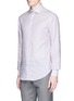 Front View - Click To Enlarge - ARMANI COLLEZIONI - Stripe jacquard shirt