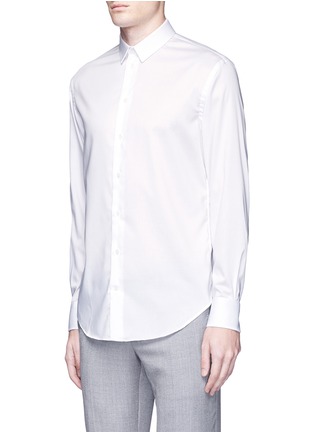 Front View - Click To Enlarge - ARMANI COLLEZIONI - Stretch cotton twill shirt