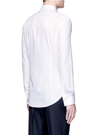 Back View - Click To Enlarge - ARMANI COLLEZIONI - Herringbone cotton tuxedo shirt