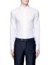 Main View - Click To Enlarge - ARMANI COLLEZIONI - Herringbone cotton tuxedo shirt