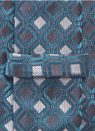 Detail View - Click To Enlarge - ARMANI COLLEZIONI - Square diamond jacquard silk tie