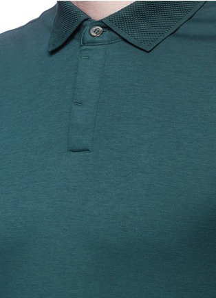 Detail View - Click To Enlarge - ARMANI COLLEZIONI - Piqué trim polo shirt