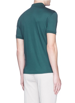 Back View - Click To Enlarge - ARMANI COLLEZIONI - Piqué trim polo shirt