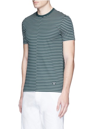 Front View - Click To Enlarge - ARMANI COLLEZIONI - Stripe print T-shirt
