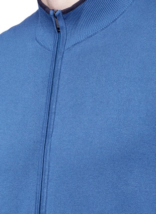 Detail View - Click To Enlarge - ARMANI COLLEZIONI - Eagle logo patch knit jacket