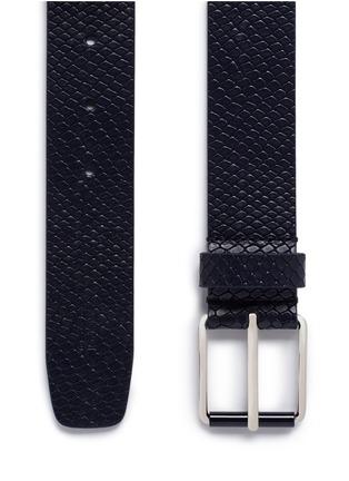 Detail View - Click To Enlarge - ARMANI COLLEZIONI - Snakeskin embossed leather belt
