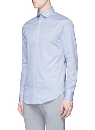 Front View - Click To Enlarge - ARMANI COLLEZIONI - Stripe cotton poplin shirt