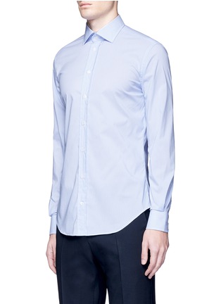 Front View - Click To Enlarge - ARMANI COLLEZIONI - Check cotton poplin shirt