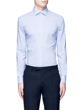 Main View - Click To Enlarge - ARMANI COLLEZIONI - Check cotton poplin shirt