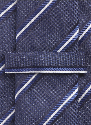 Detail View - Click To Enlarge - ARMANI COLLEZIONI - Regimental stripe jacquard silk tie