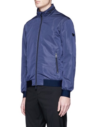 Front View - Click To Enlarge - ARMANI COLLEZIONI - Debossed dot print track jacket