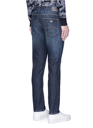 Back View - Click To Enlarge - ARMANI COLLEZIONI - Slim fit wash jeans